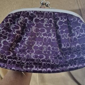 Coach Purple and Silver Clutch